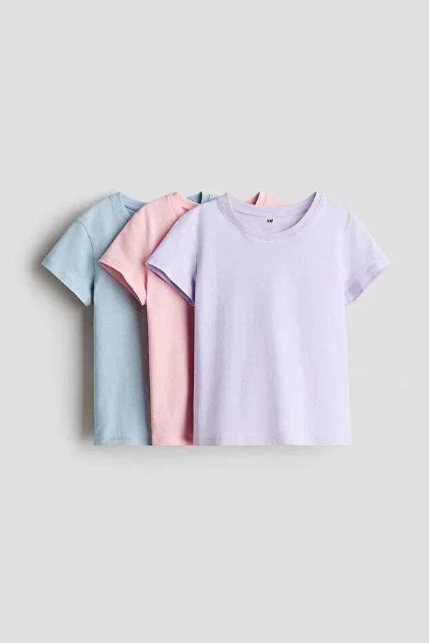 Детский комплект футболок с коротким рукавом H&M, Light Pink/Light Blue