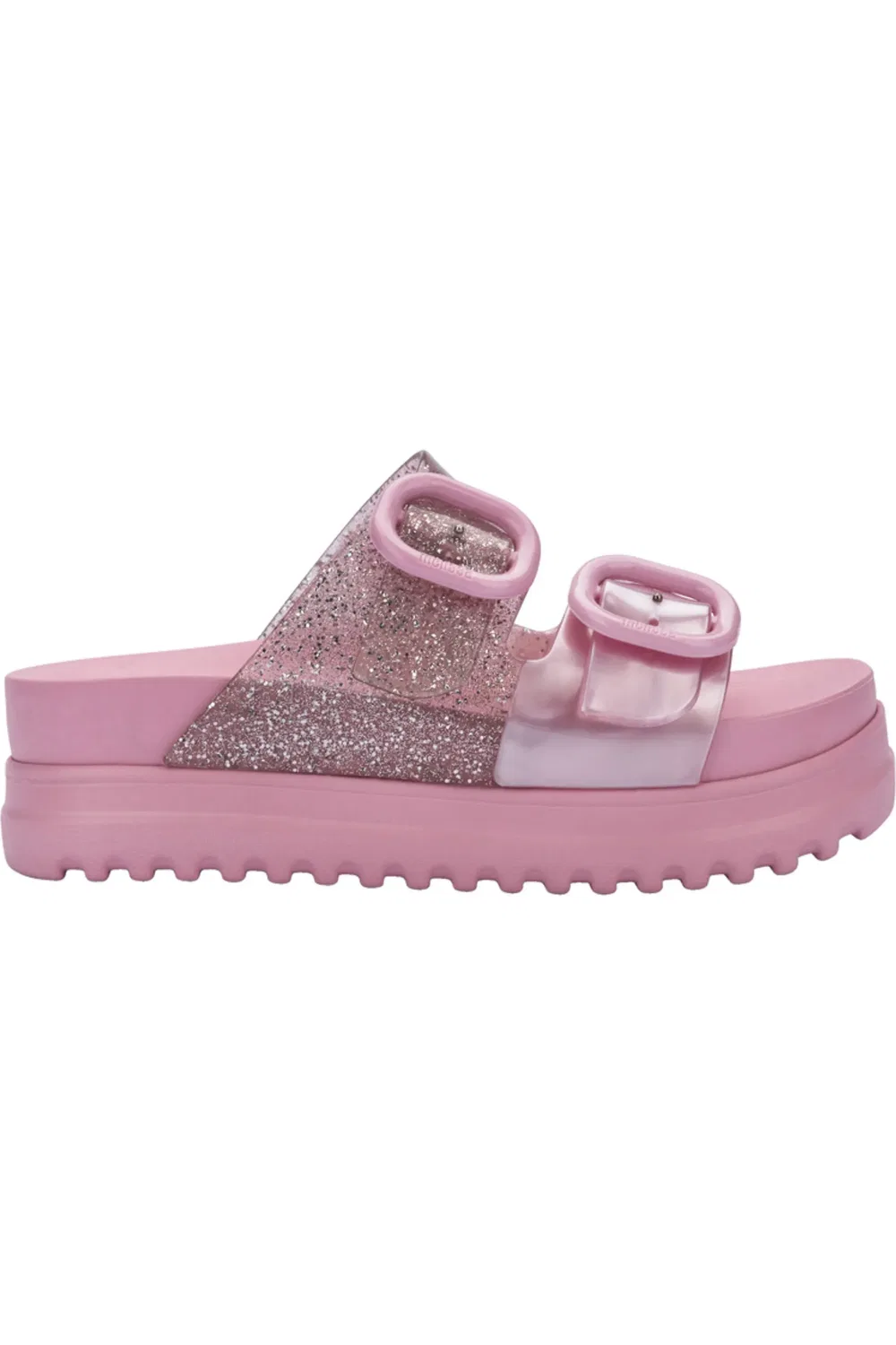 Детские сандалии платформа с зубчатым протектором Cozy Platform Mini Melissa, Pink/Glitter Pink — фото 2
