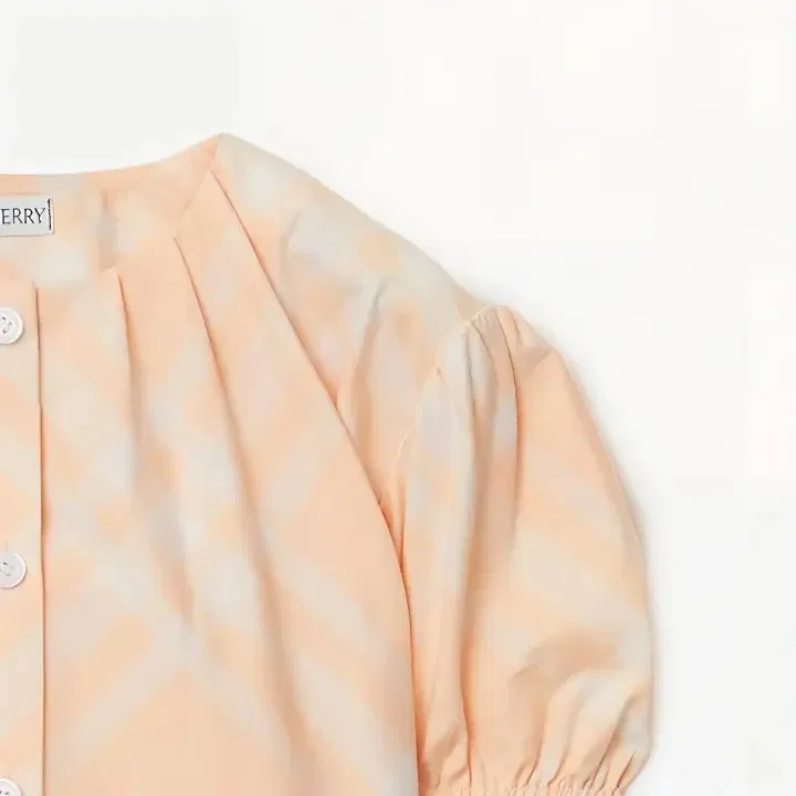 Блуза-трапеция с принтом Kids Sheryl Check Cotton Blouse Burberry, Pastel Peach Ip Chk — фото 4