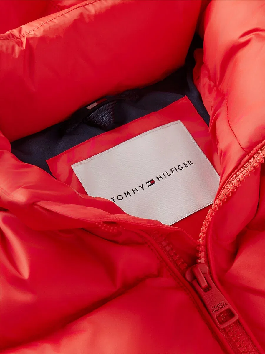 Зимняя куртка TOMMY HILFIGER 'Essential' оранжево-красного цвета — фото 4