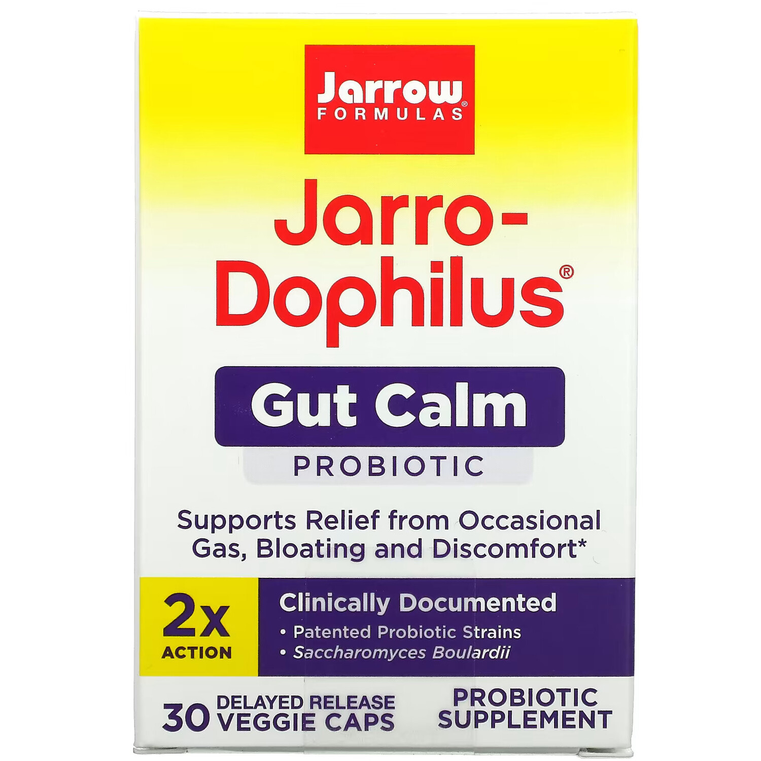 

Jarrow Formulas, Jarro-Dophilus Gut Calm, 30 вегетарианских капсул с отсроченным высвобождением