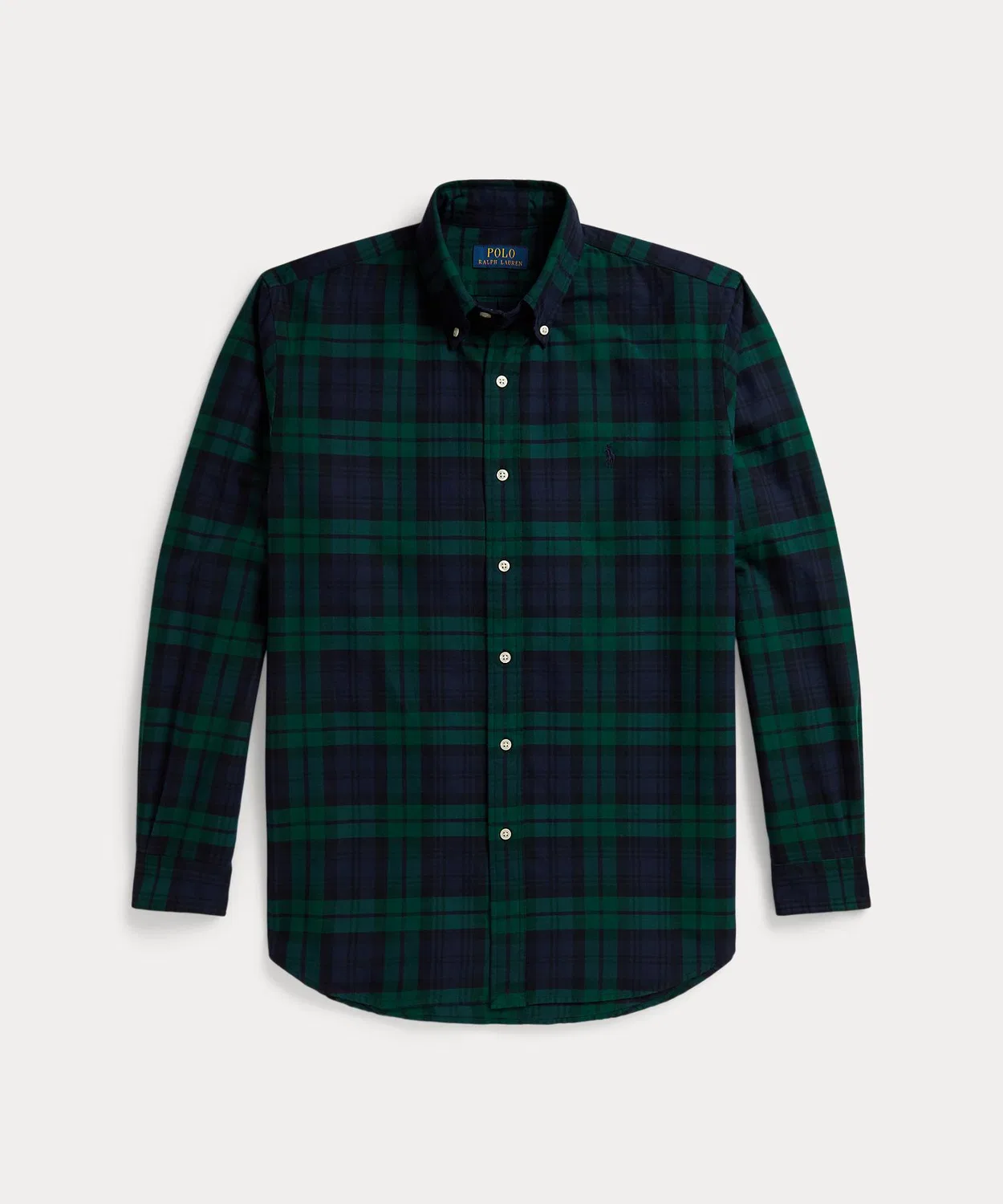 Мужская классическая рубашка с длинным рукавом клетчатая, Oxford POLO RALPH LAUREN, Navy