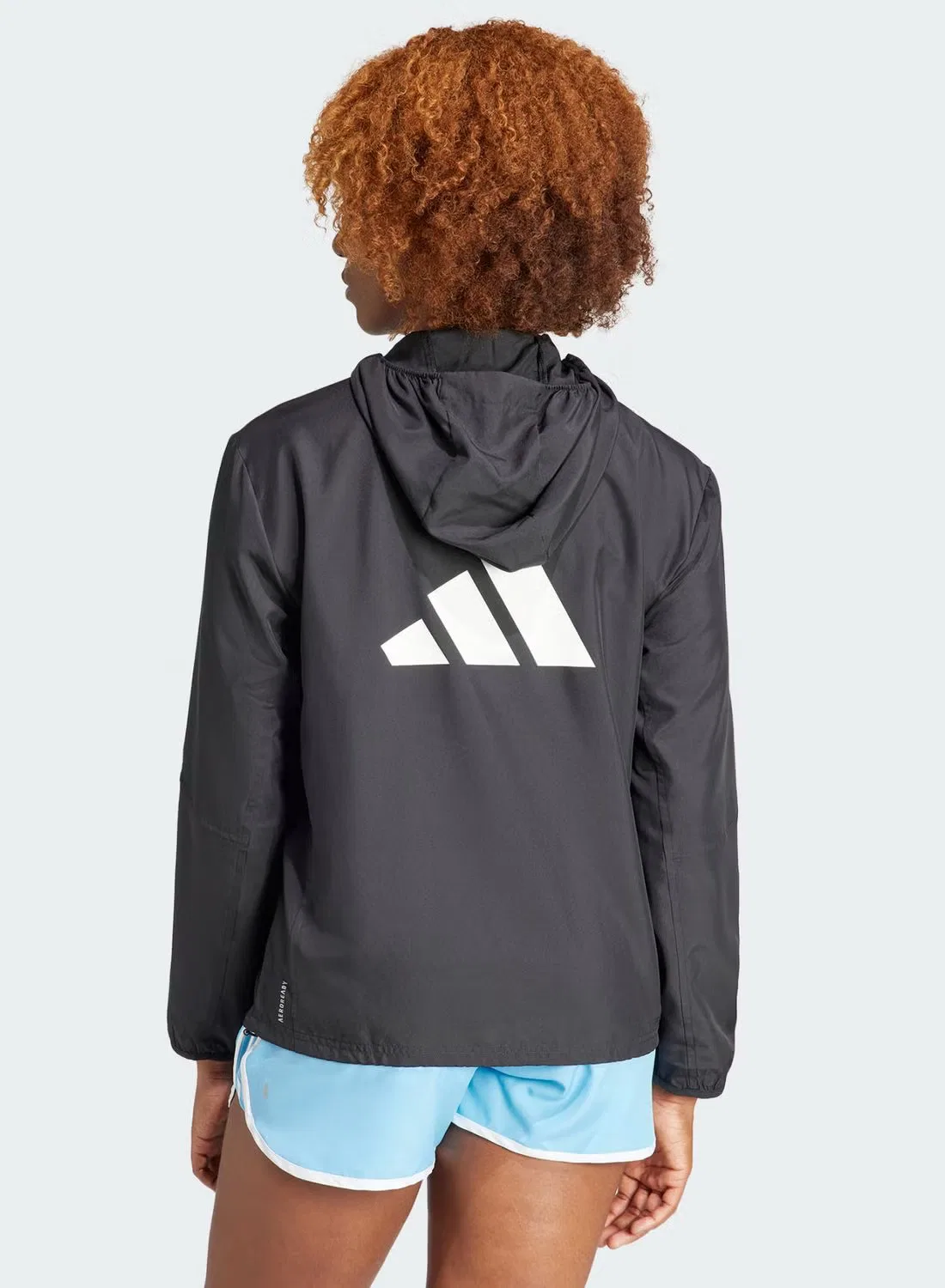 Куртка беговая с капюшоном Run It Adidas, черный — фото 2