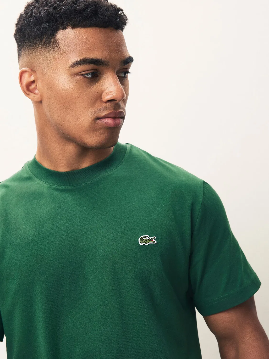 Lacoste Зеленая футболка свободного кроя из хлопкового джерси среднего веса — фото 3