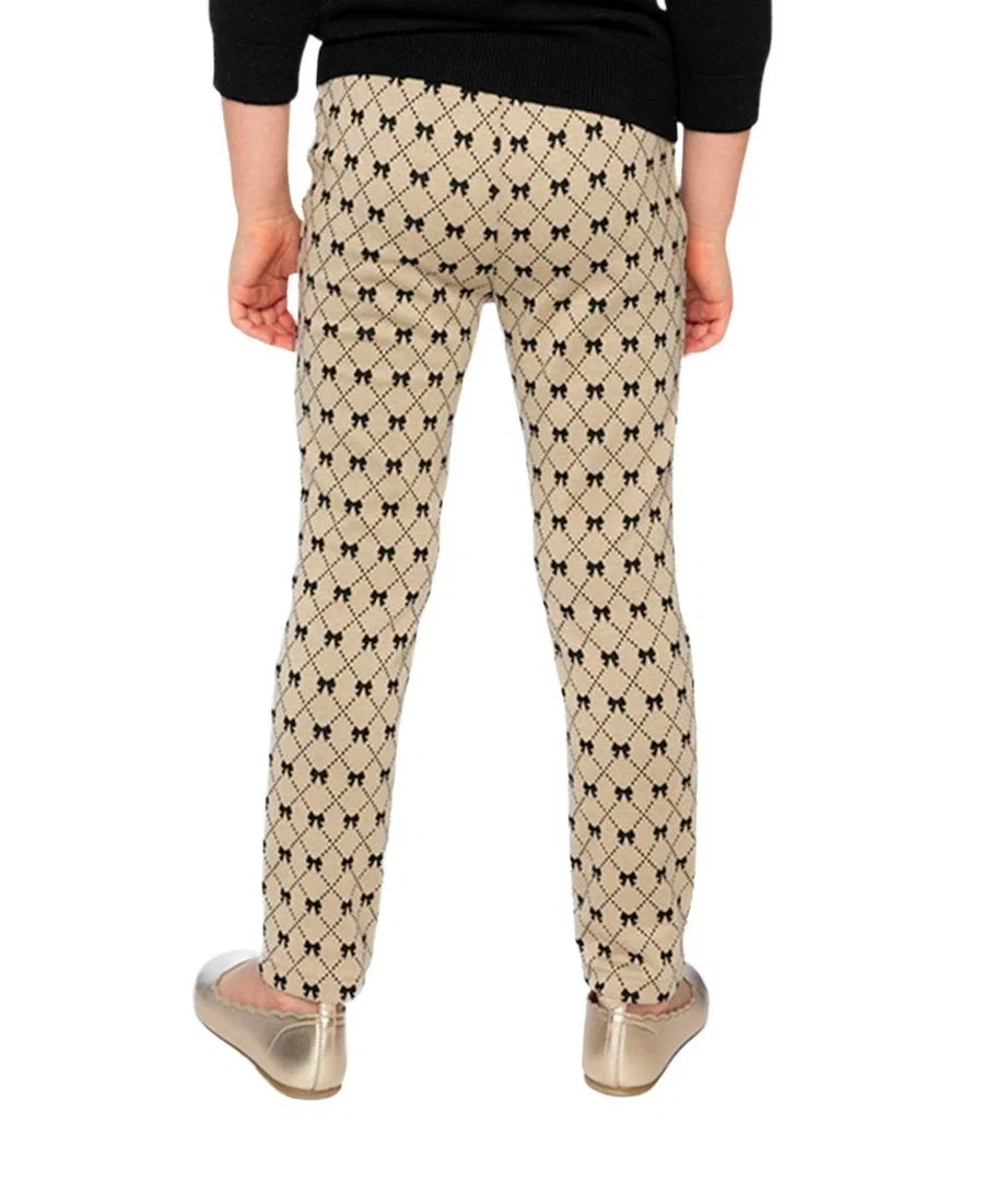 Брюки-треггинсы с принтом галстук-бабочка Deux par Deux, Beige Printed Bow Ties — фото 4