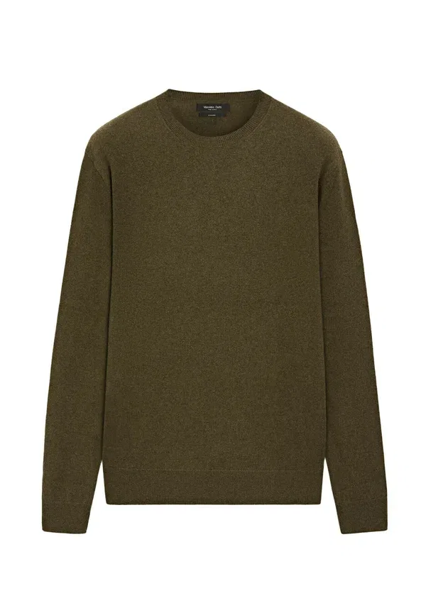 Свитер из кашемира Ribbed Knit Sweater Massimo Dutti, темно-зеленый