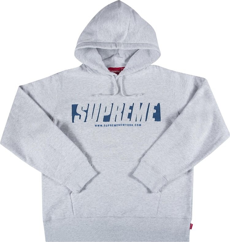 

Толстовка Supreme Reflective Cutout Hooded Sweatshirt 'Ash Grey', серый