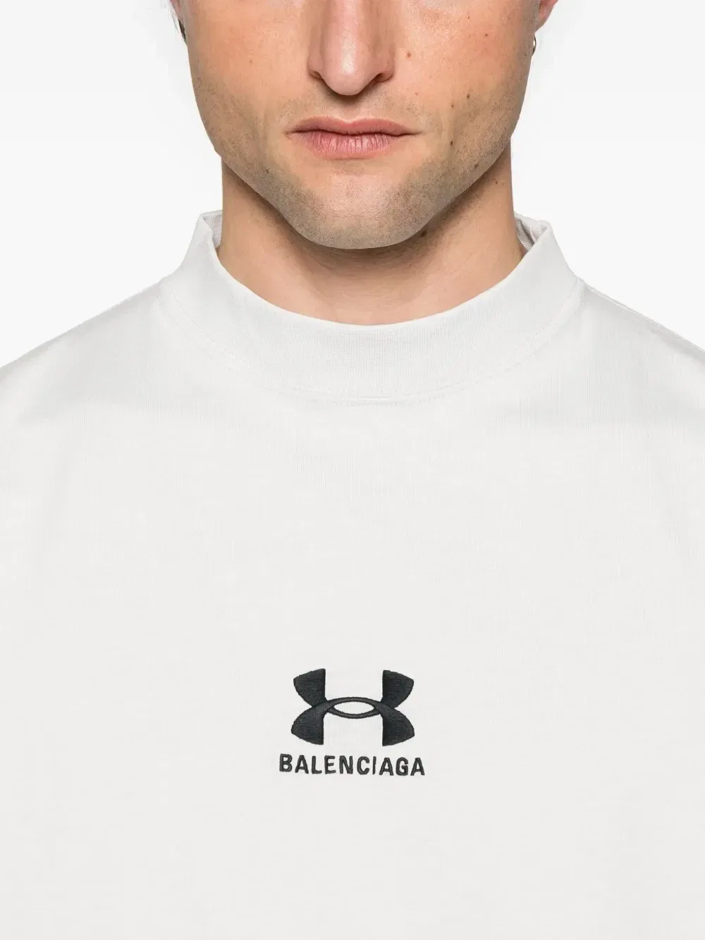Футболка с логотипом из коллаборации с Under Armor BALENCIAGA, серый — фото 4