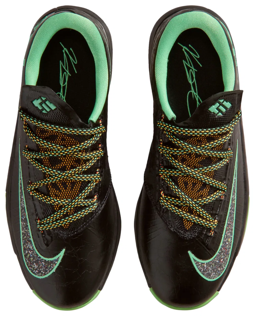 Баскетбольные кроссовки для мальчиков KD VI Nike, цвет Black/Lucid Green/Multi — фото 4