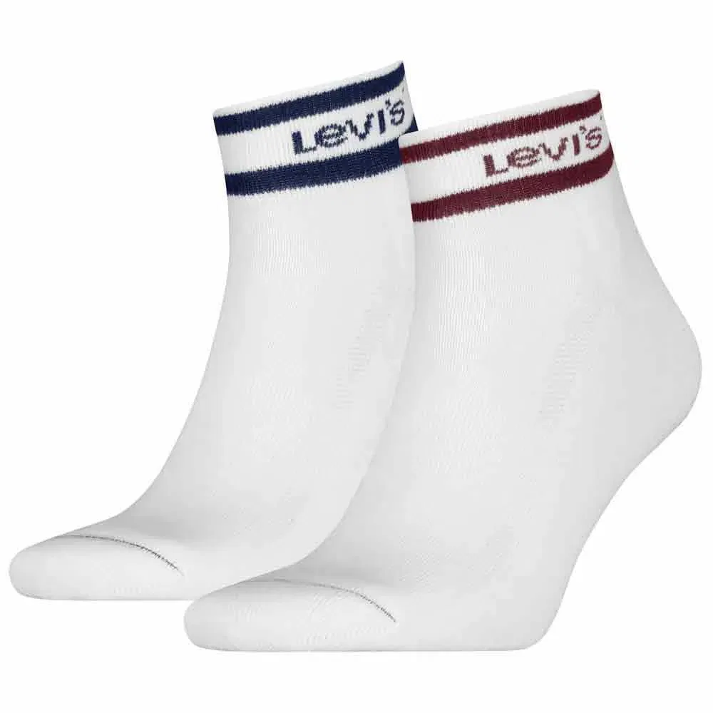 Женские носки с поддержкой свода стопы Sport Stripe Quarter Levi's, White