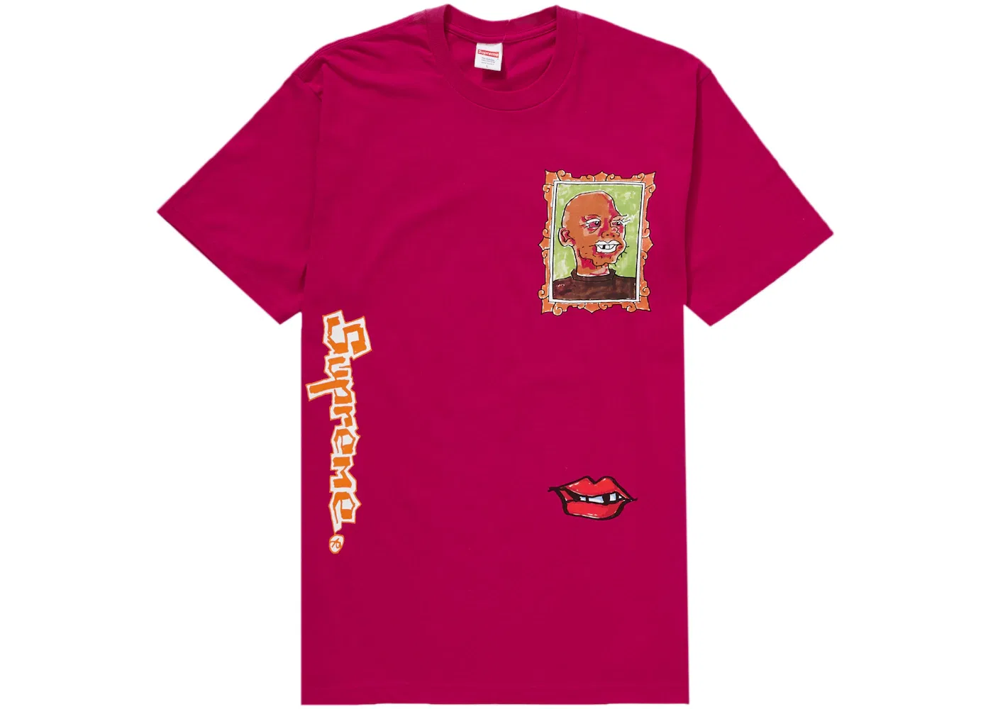 Мужская футболка с принтом Supreme Gonz Portrait Tee, Magenta