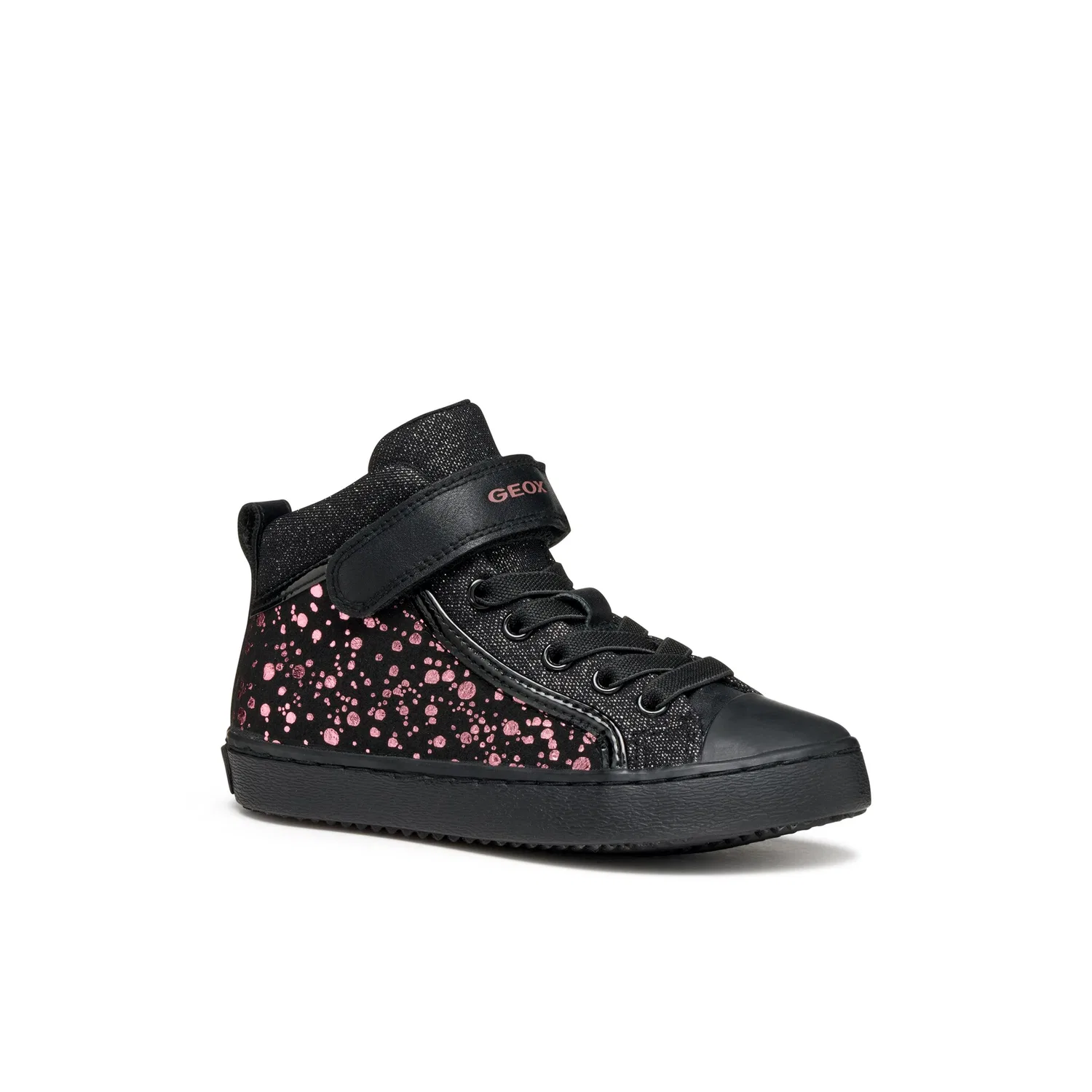 Детские кроссовки с блестками Geox, Black/Pink
