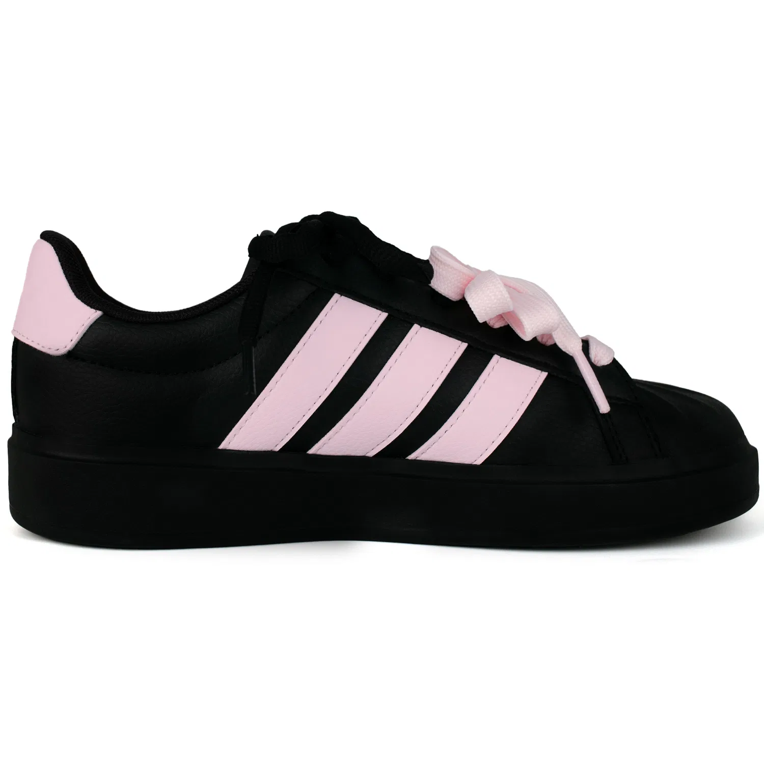 Детские кроссовки для скейтбординга с кожаным верхом Street Talk Adidas, Black Pink — фото 3