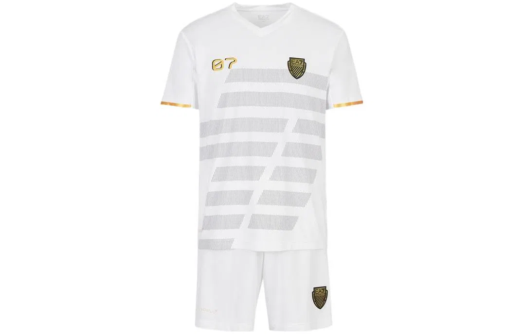 Мужской комплект спортивной одежды с круглым вырезом EMPORIO ARMANI EA7, White