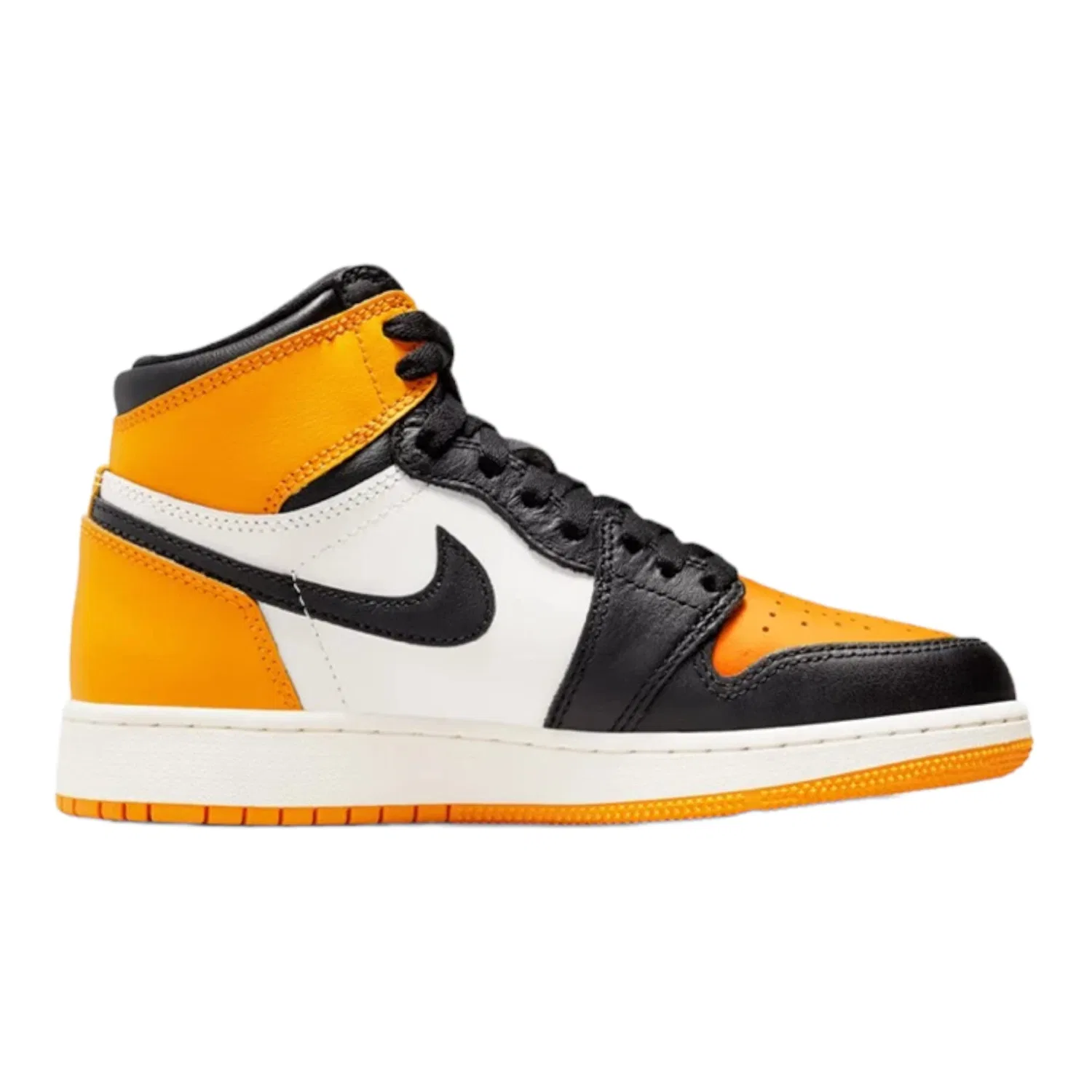 Детские кроссовки для мальчиков Air Jordan 1 Retro HI OG Junior Jordan, Taxi Black Sail — фото 2