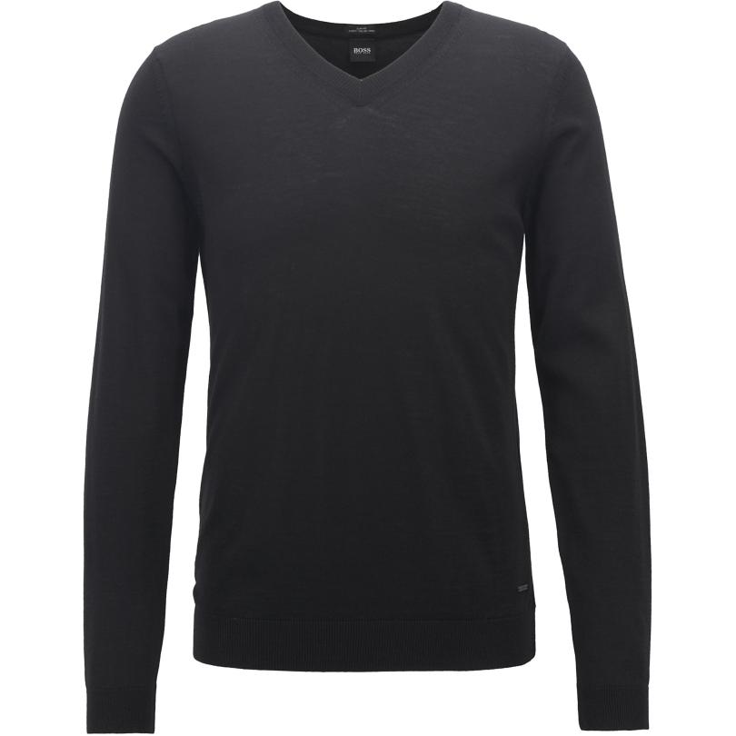 

Hugo Boss Мужской свитер, черные, с V-образным вырезом, средней жесткости