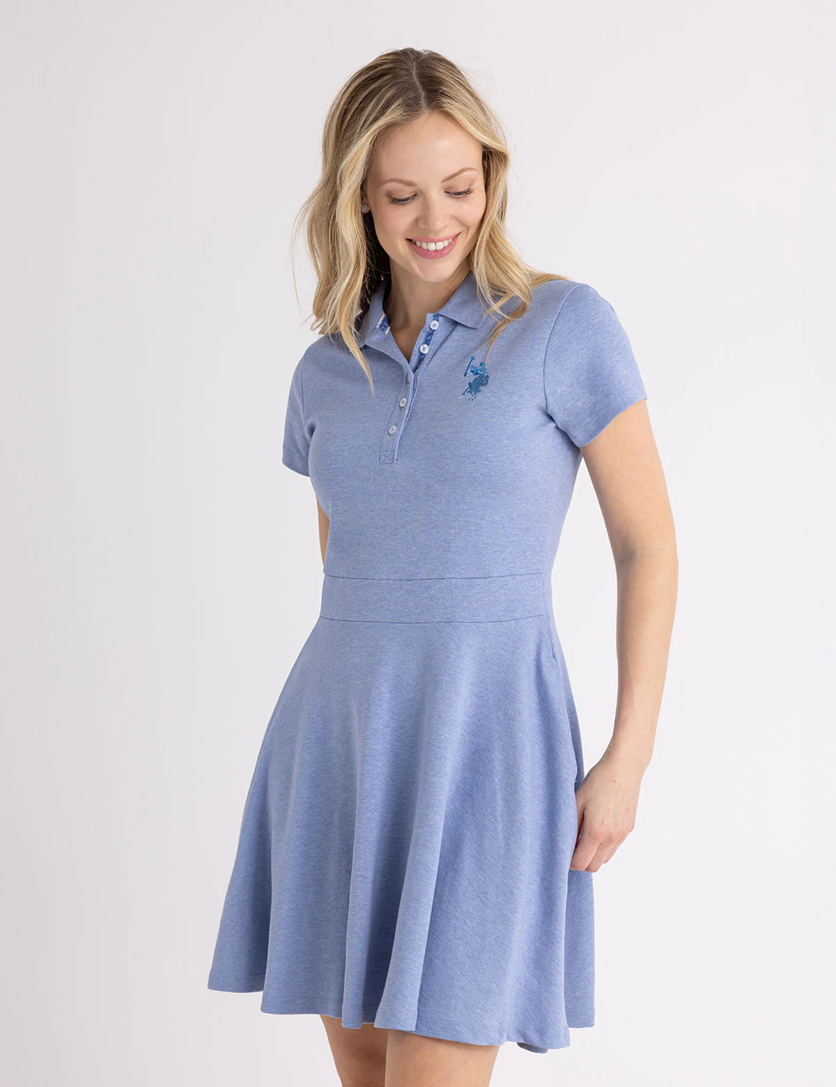 

Платье U.S. Polo Assn Interlock Heather Fit And Flare, синий
