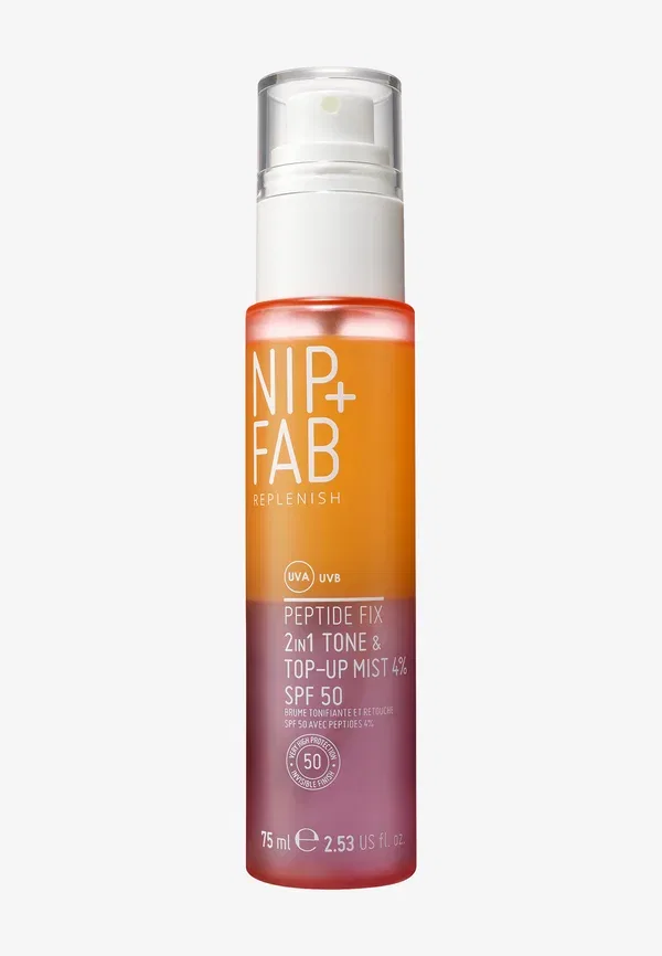 Тонер с пептидами Peptide fix 2-in-1 tone + top up mist 4% spf 50 Nip+Fab, 75 мл