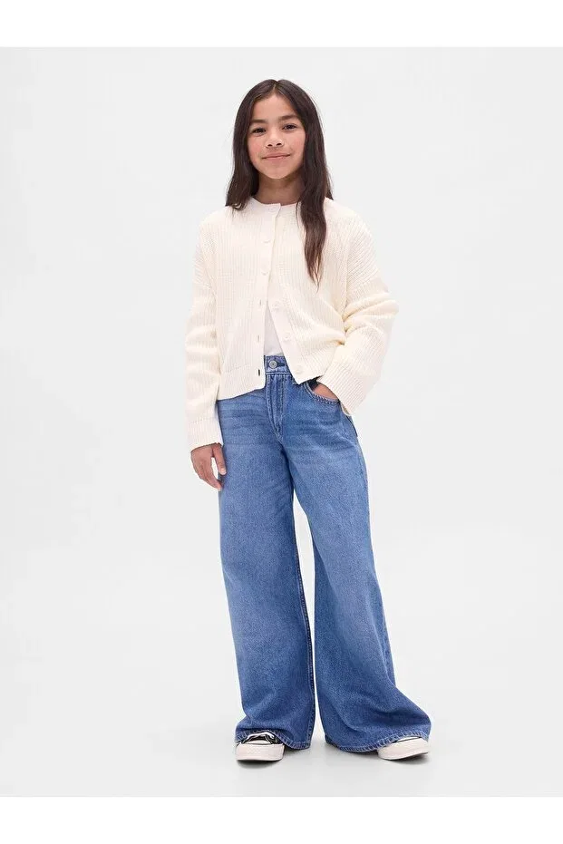 Детский кардиган для девочек оверсайз Gap, Off White-000 — фото 3