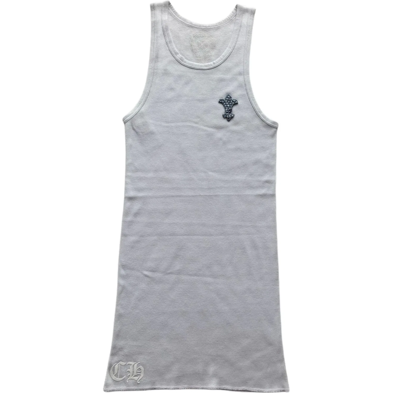 Детский топ-майка с круглым вырезом Chrome Hearts, White