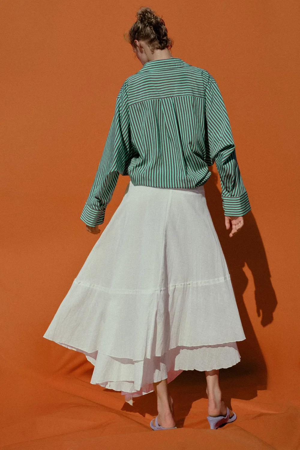 Асимметричная юбка из деревенской ткани ZARA, Ecru — фото 3