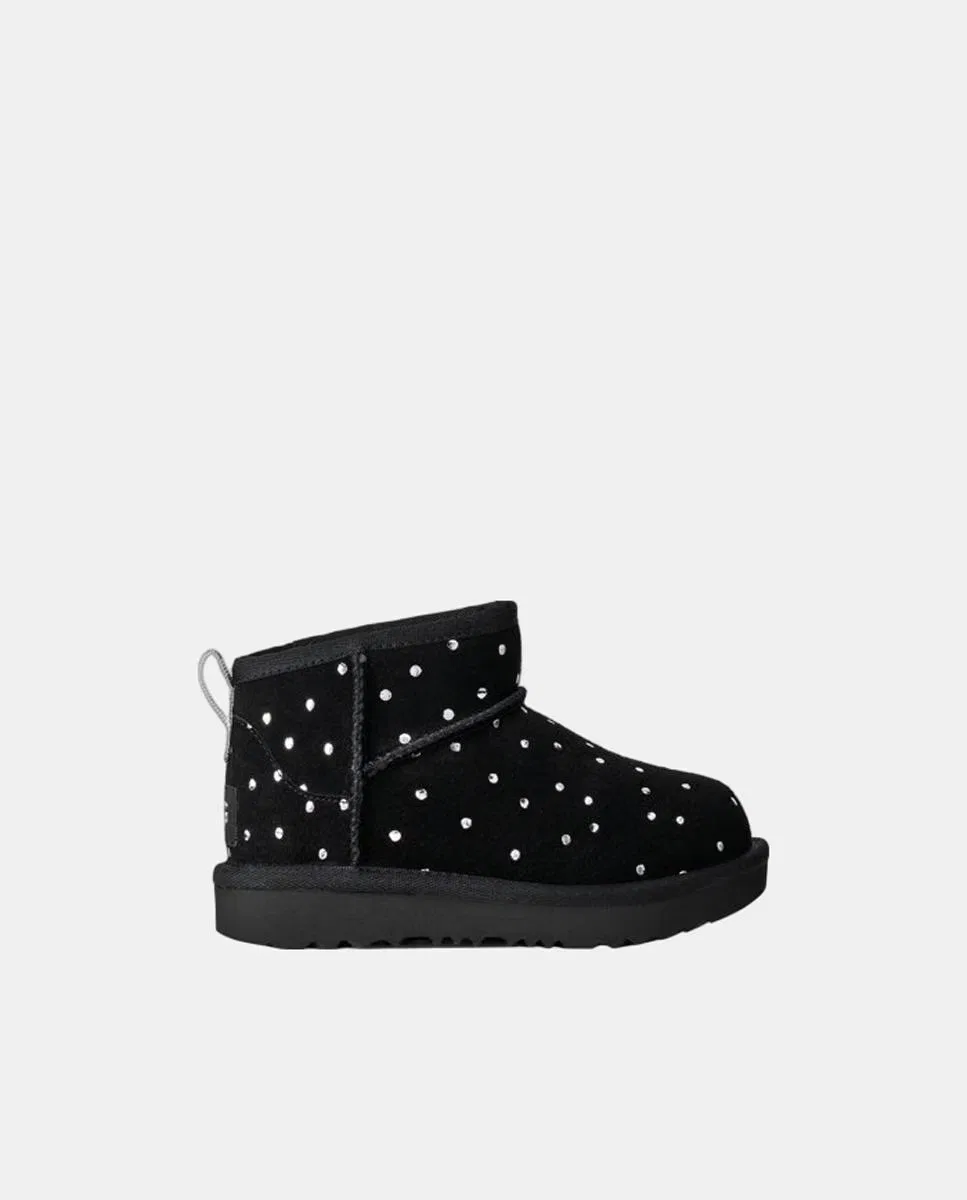 Детские ботильоны, Pelo Topos Classic Ultra Mini Shiny Dots, UGG, черный