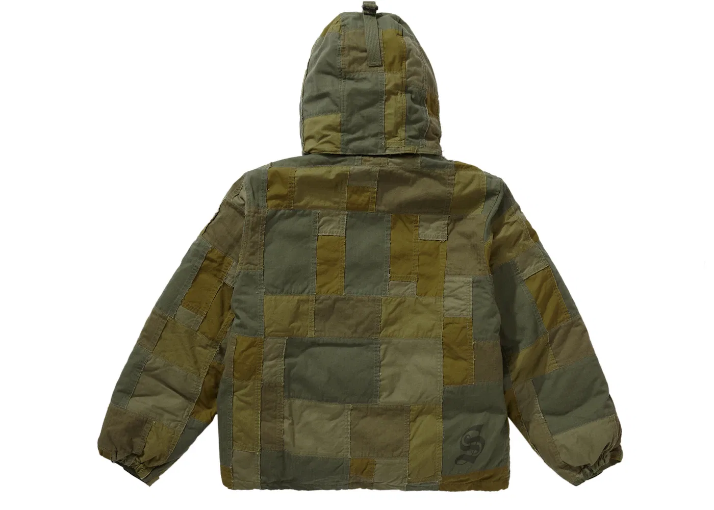 Мужская куртка с принтом Patchwork Puffy Jacket Supreme, Olive — фото 3