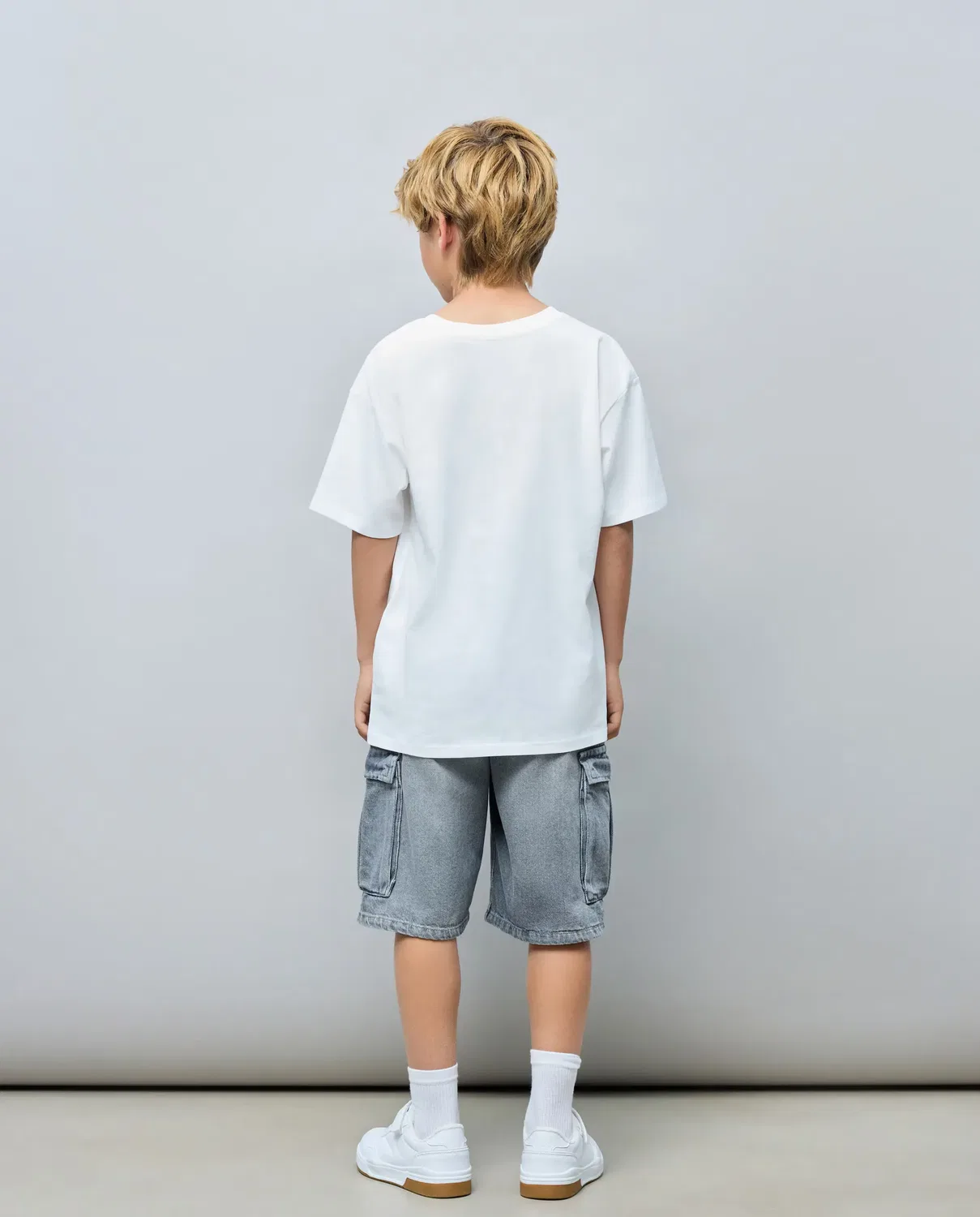 Детские шорты-бермуды джинсовые карго для мальчиков Kids El Corte Inglés, Gris — фото 3