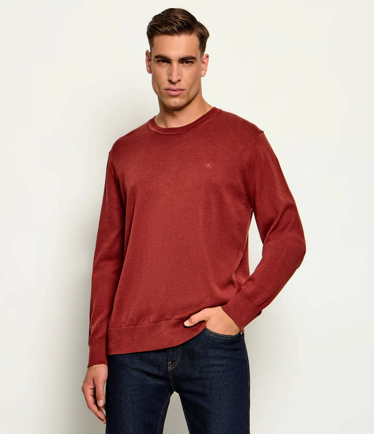 Свитер с круглым вырезом Calvin Klein, Rosso