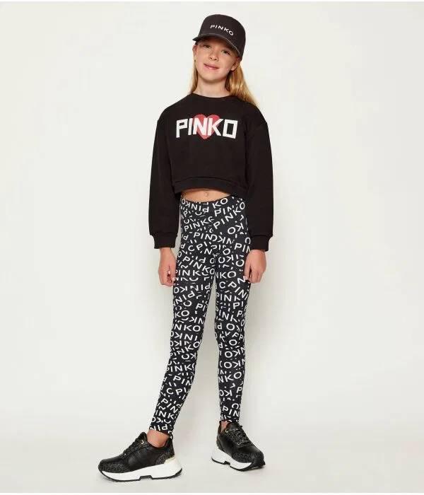 Детская толстовка для девочек укороченная Pinko Up, черный — фото 2