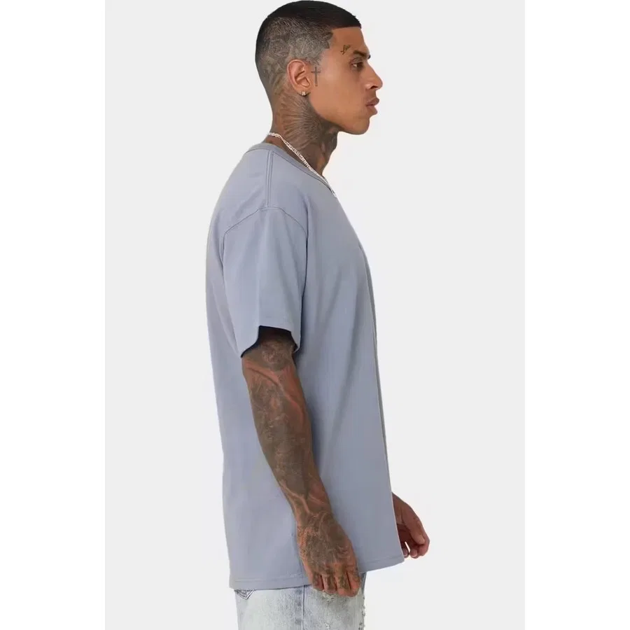 Мужская футболка свободного кроя с принтом Swoosh Nike Sportswear Premium Essentials, Синий — фото 4