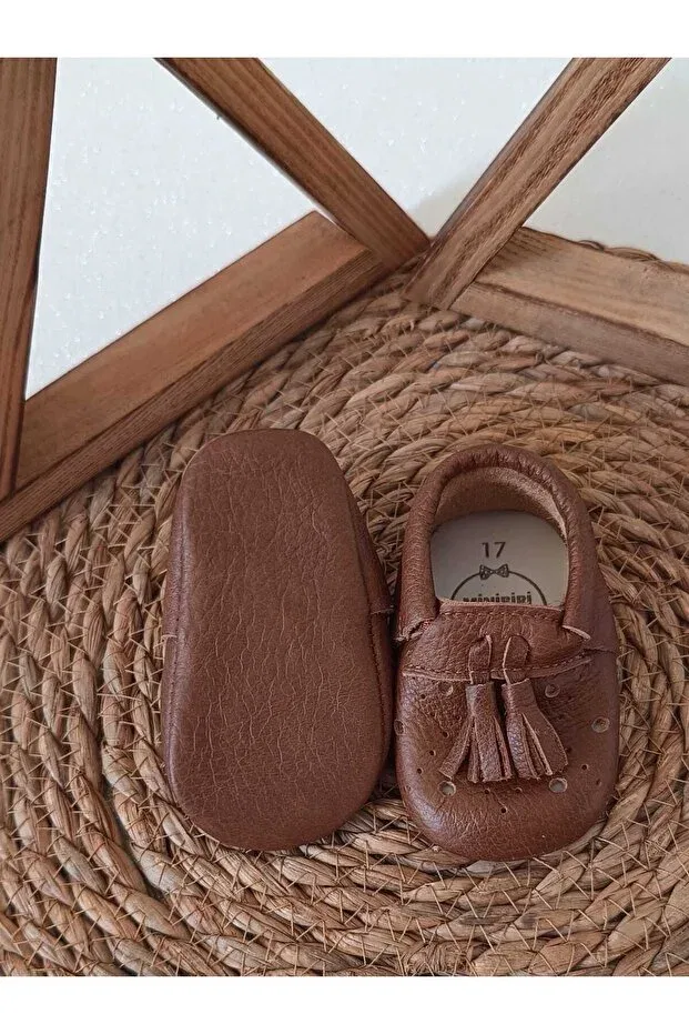 Детские лоферы из натуральной кожи для мальчиков Royal model Minibiri, Brown — фото 4