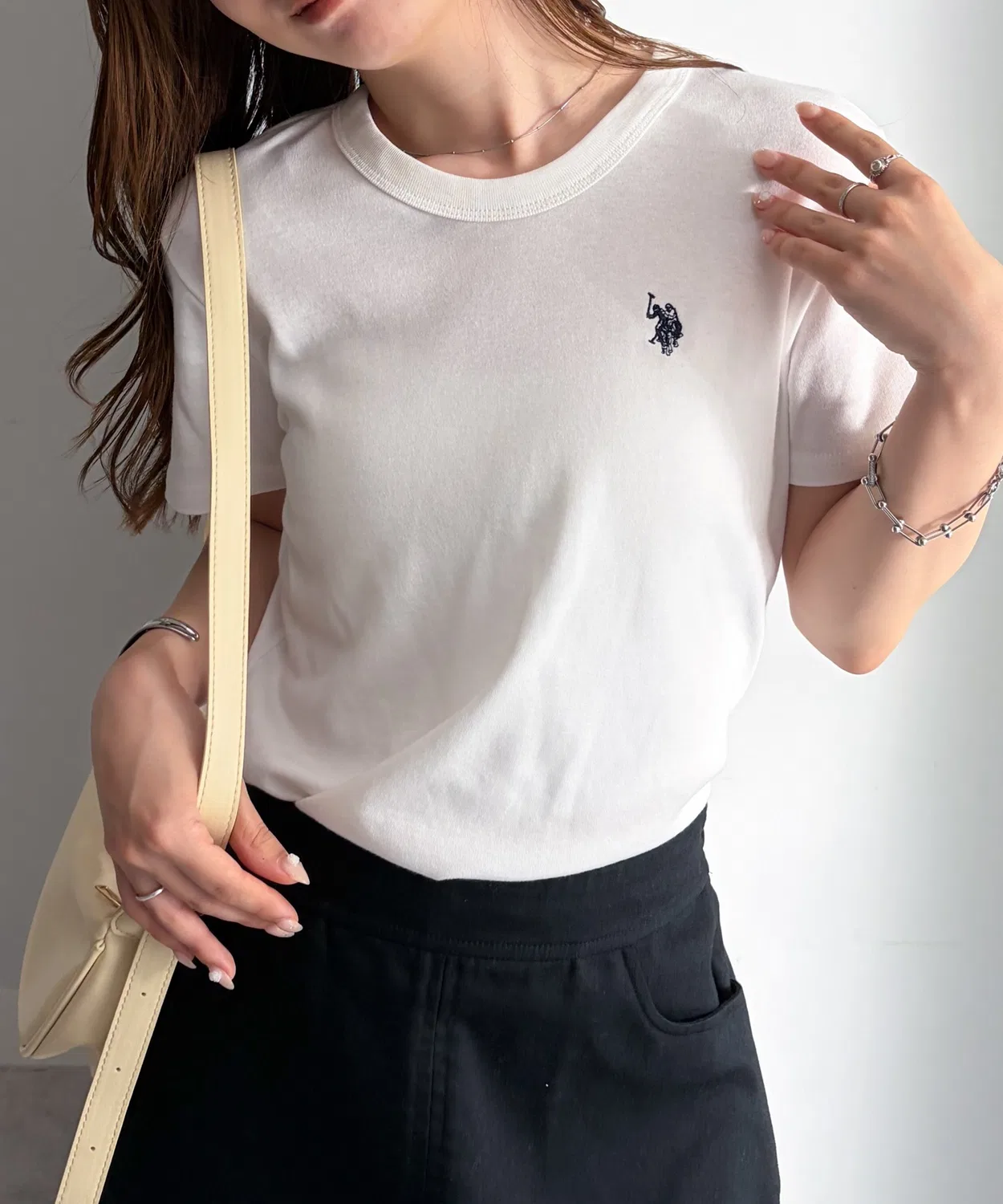 Женская футболка с коротким рукавом, с принтом U.S. POLO ASSN., Белая — фото 4