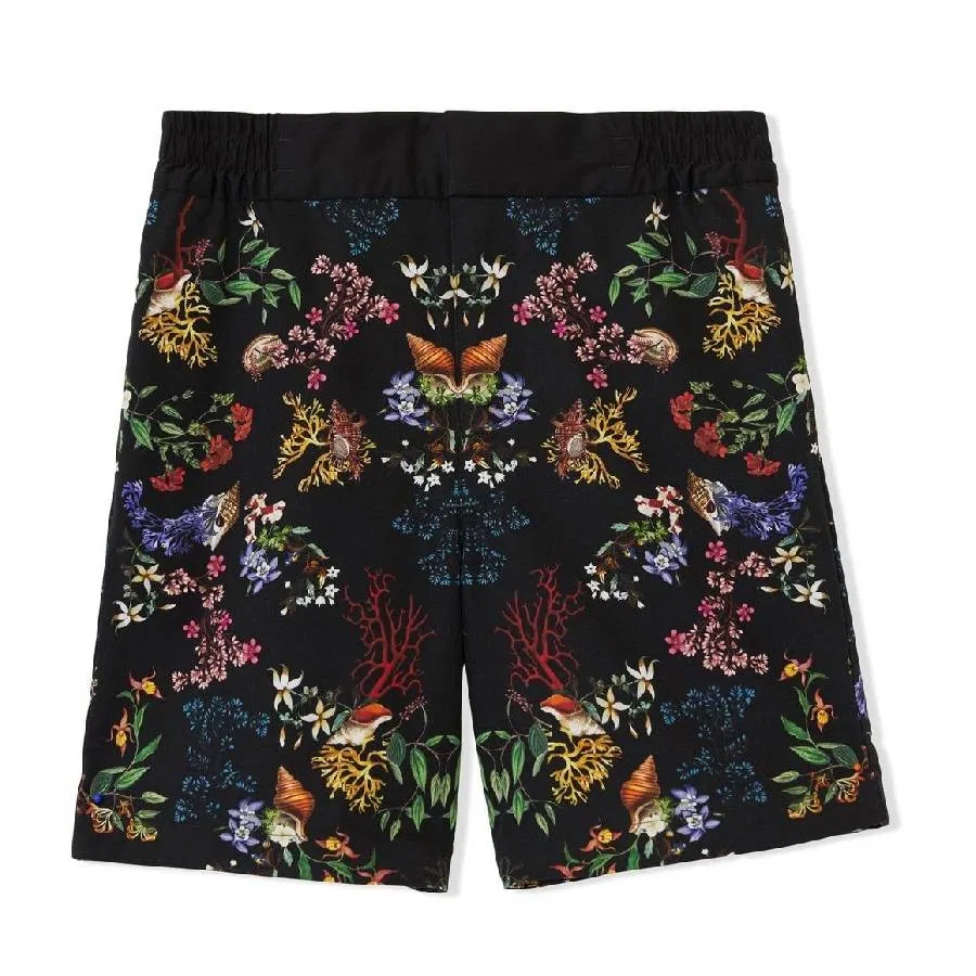 Шорты с цветочным принтом Floral-Print Cotton Shorts Burberry