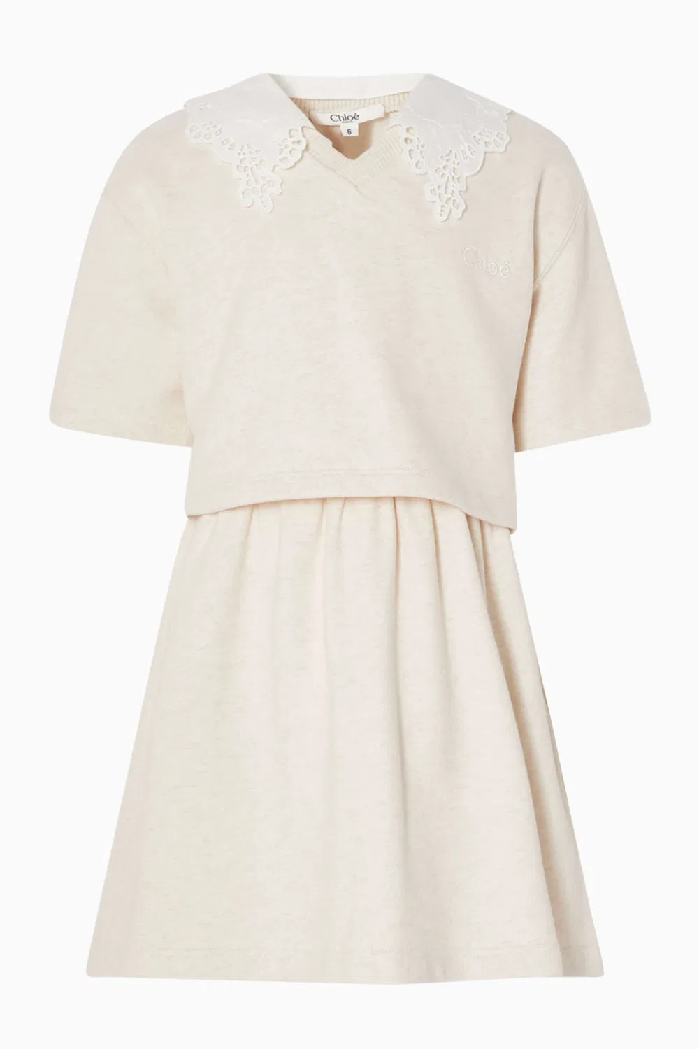 Платье с вышитым воротником многослойное Chloé