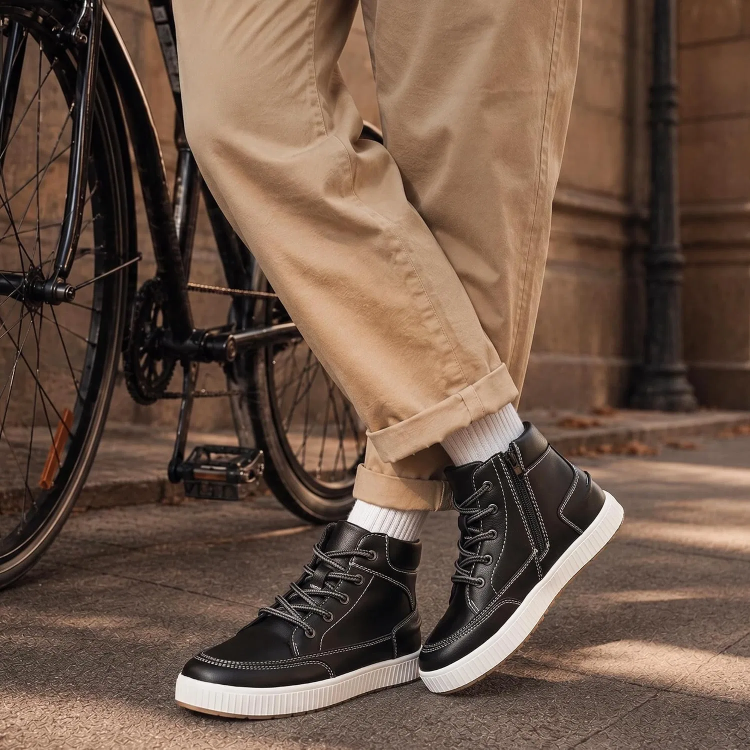 Детские ботинки с высоким берцем и боковой молнией для мальчиков shoeslocker, Black — фото 3