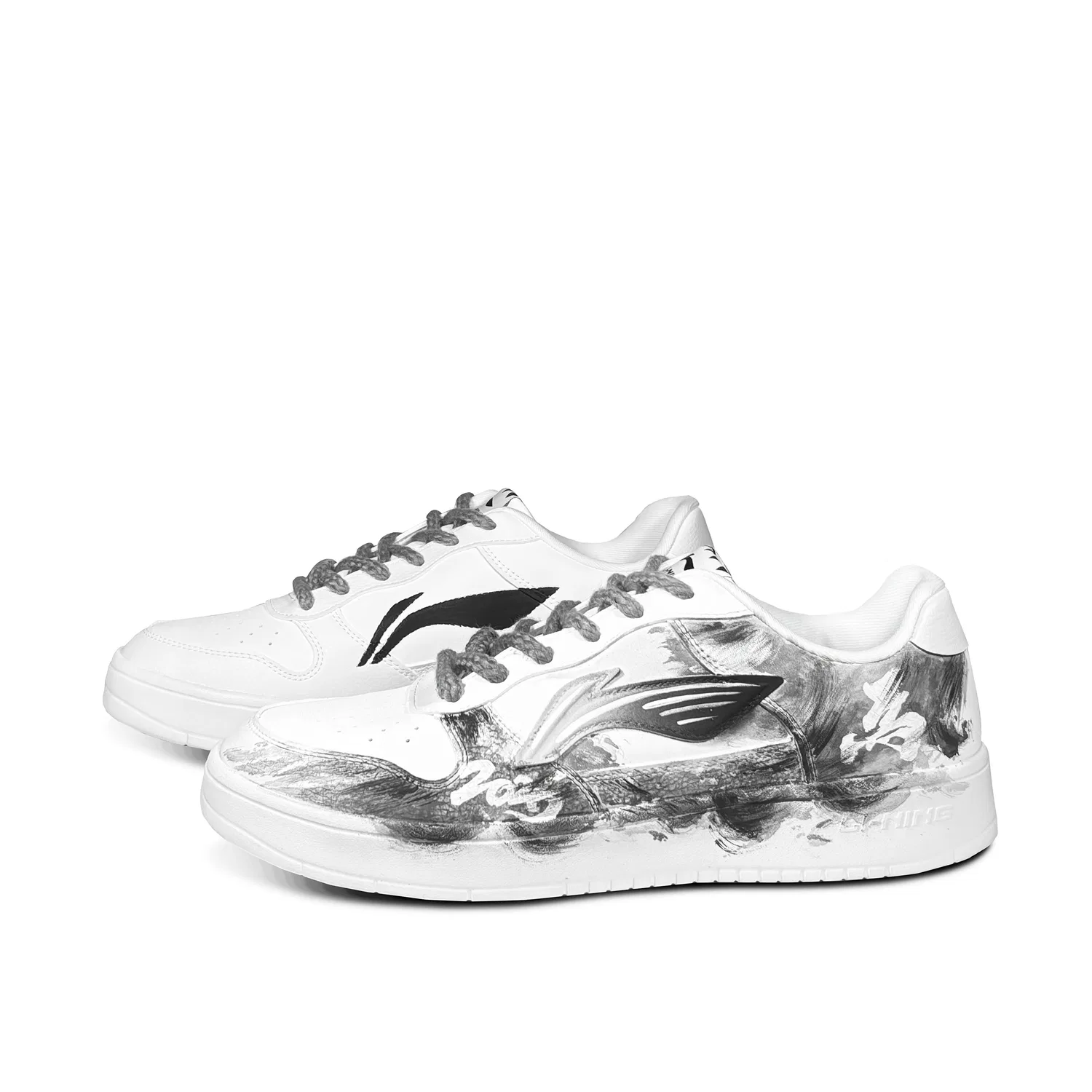 Кроссовки скейтбордические с принтом Li-Ning Black White — фото 4