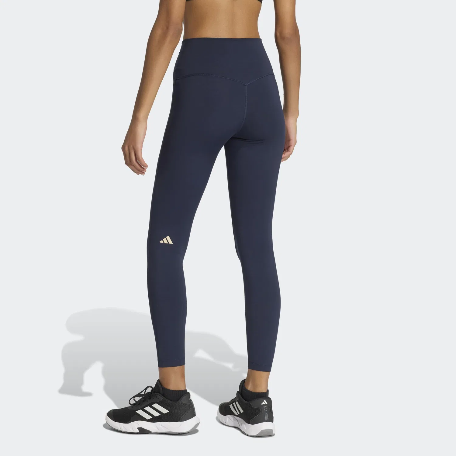 Спортивные легинсы Adidas Performance Skinny Workout Pants Studio All Me темно-синего цвета — фото 3