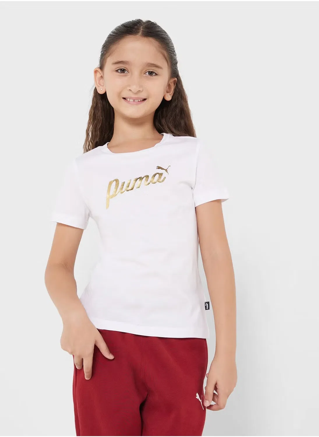 Футболка с принтом Youth Essential Script Puma, белый — фото 3