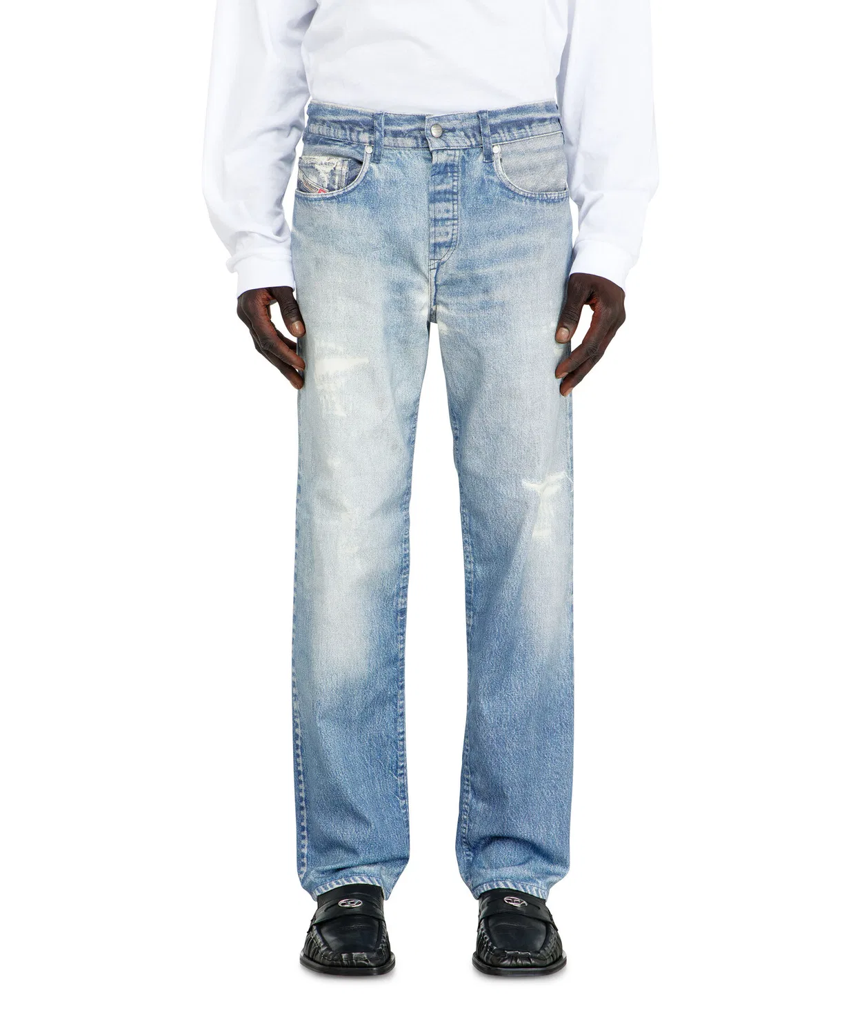 Мужские джинсы-джоггеры с принтом D-VEEKLEY-BW JOGG DIESEL, Light Indigo Blue