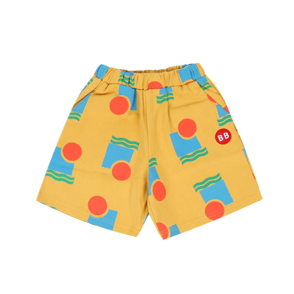 Детские шорты для девочек с принтом D23321 BABYBLEE, Mustard