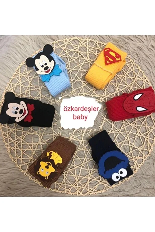 Детские носки для новорожденных с бахромой Özkardeşler Baby, Yellow Red Black Brown Blue Black Red Black
