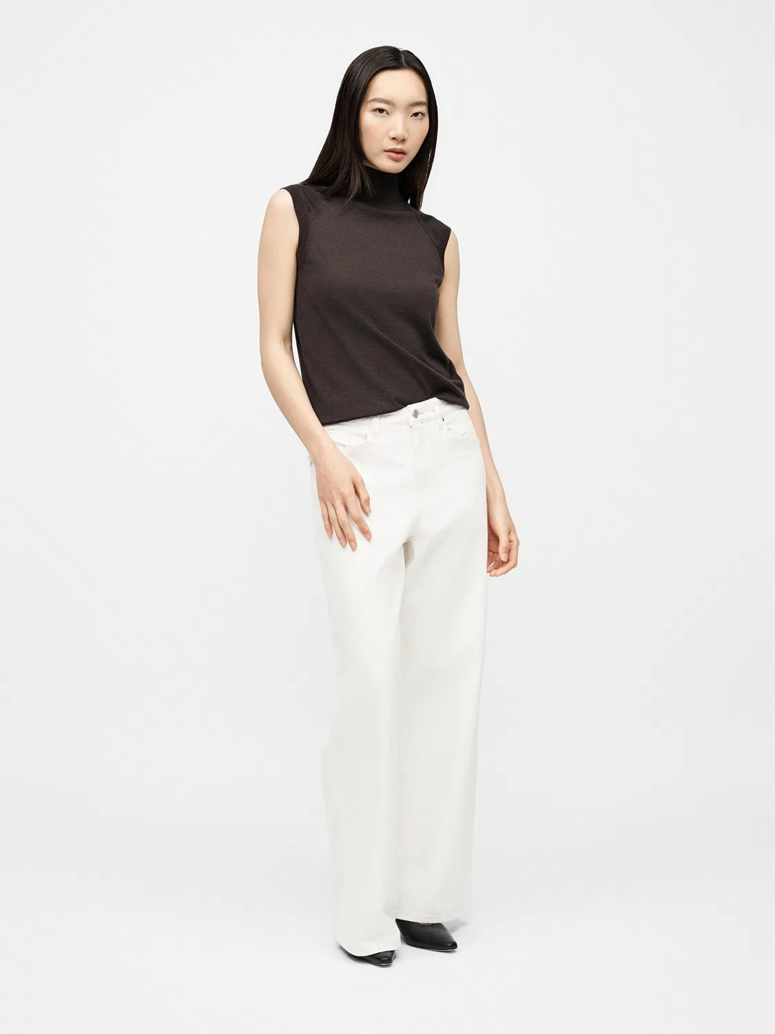Джинсы Boss Wide leg Jeans C_SLOUCHY 2.0 белого цвета — фото 3