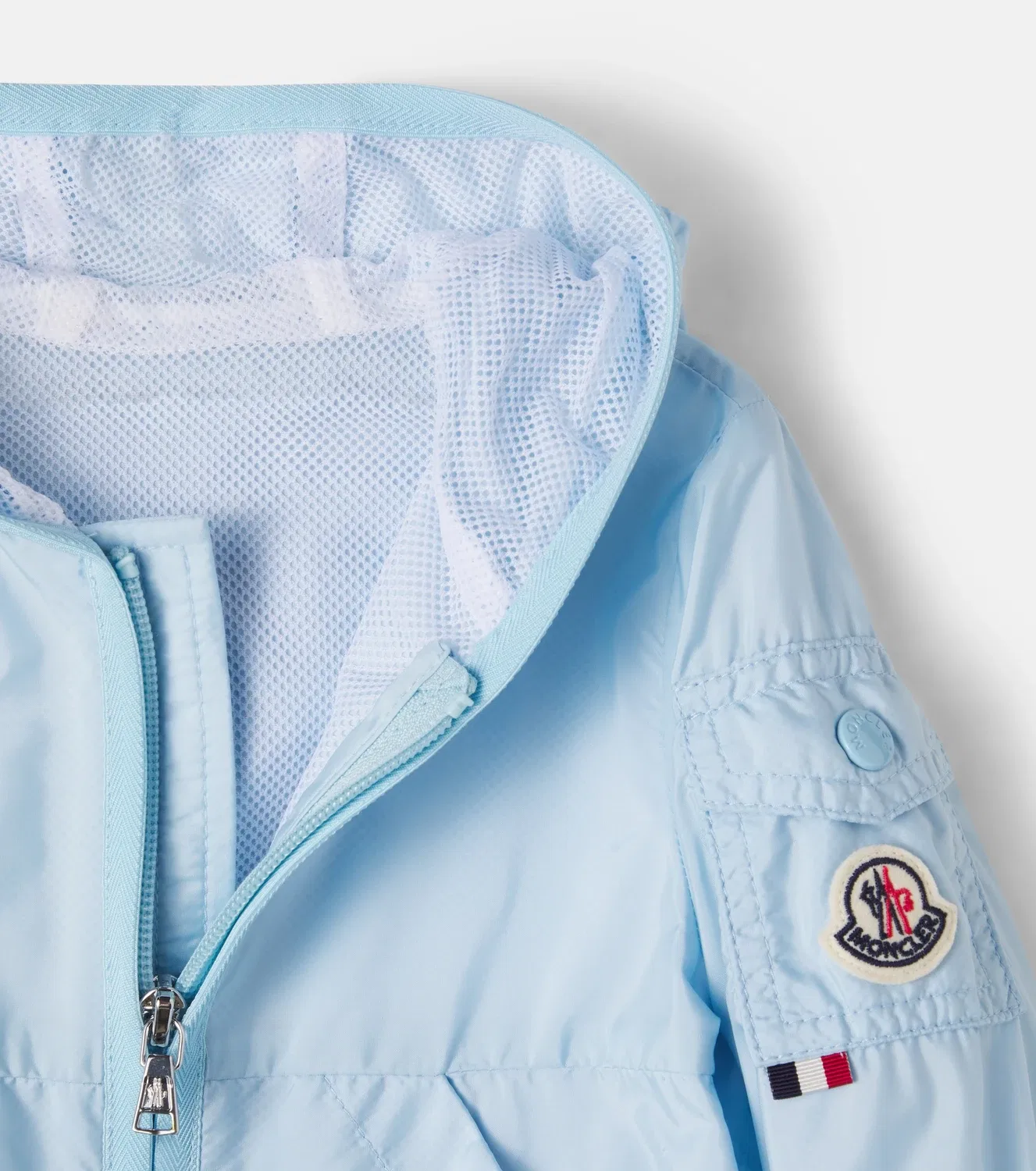 Легкая куртка с капюшоном Moncler Enfant, синий — фото 3