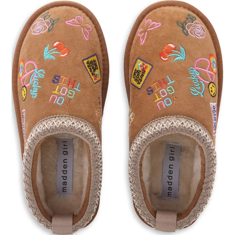 Удобные и уютные детские тапочки Madden Girl, Cognac Multi — фото 4
