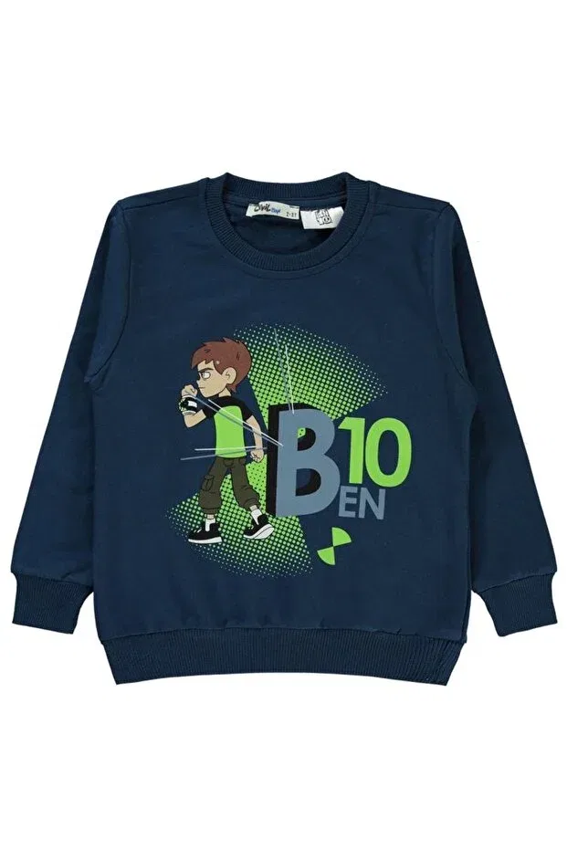 Детские свитшот для мальчиков с принтом Ben10, Dark Blue Ben 10