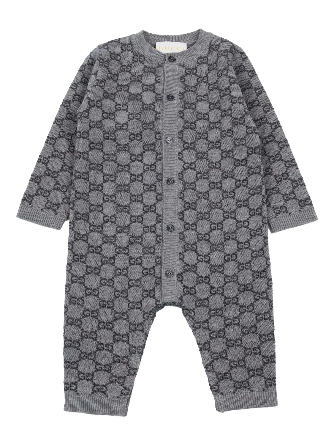 Шерстяной комбинезон с логотипом GG Gucci Kids, серый