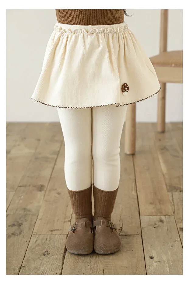 Детские леггинсы для девочек однотонные Doridoriico, Nude Color — фото 2