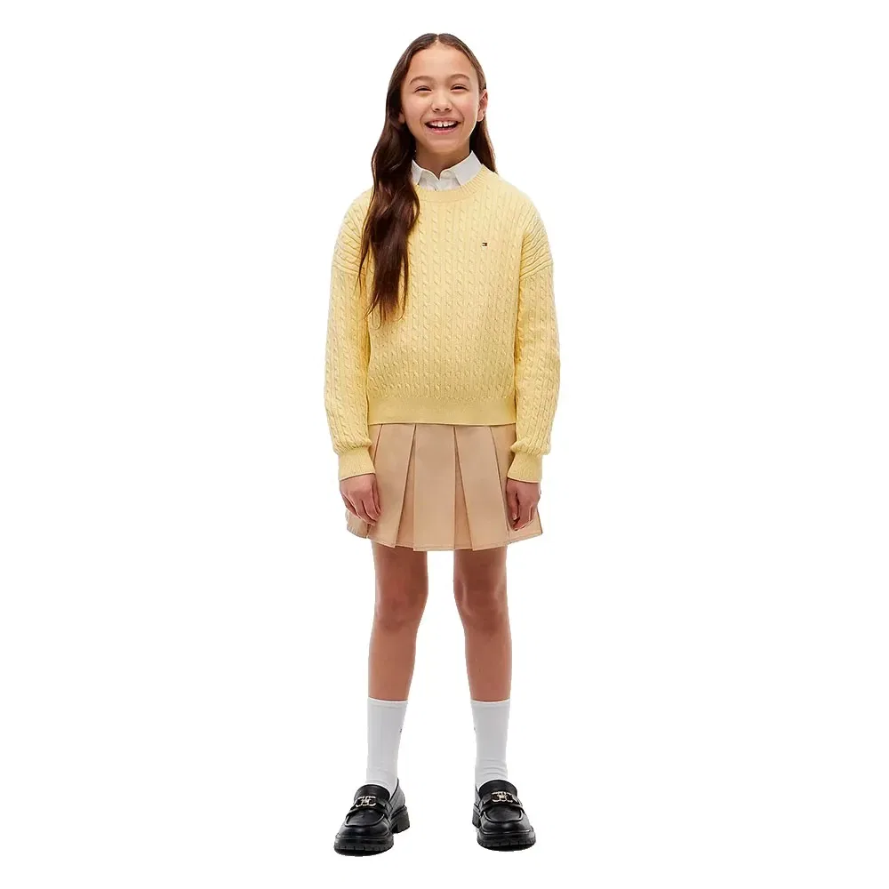 Детский свитер для девочек с жаккардовым узором Tommy hilfiger, Yellow — фото 4