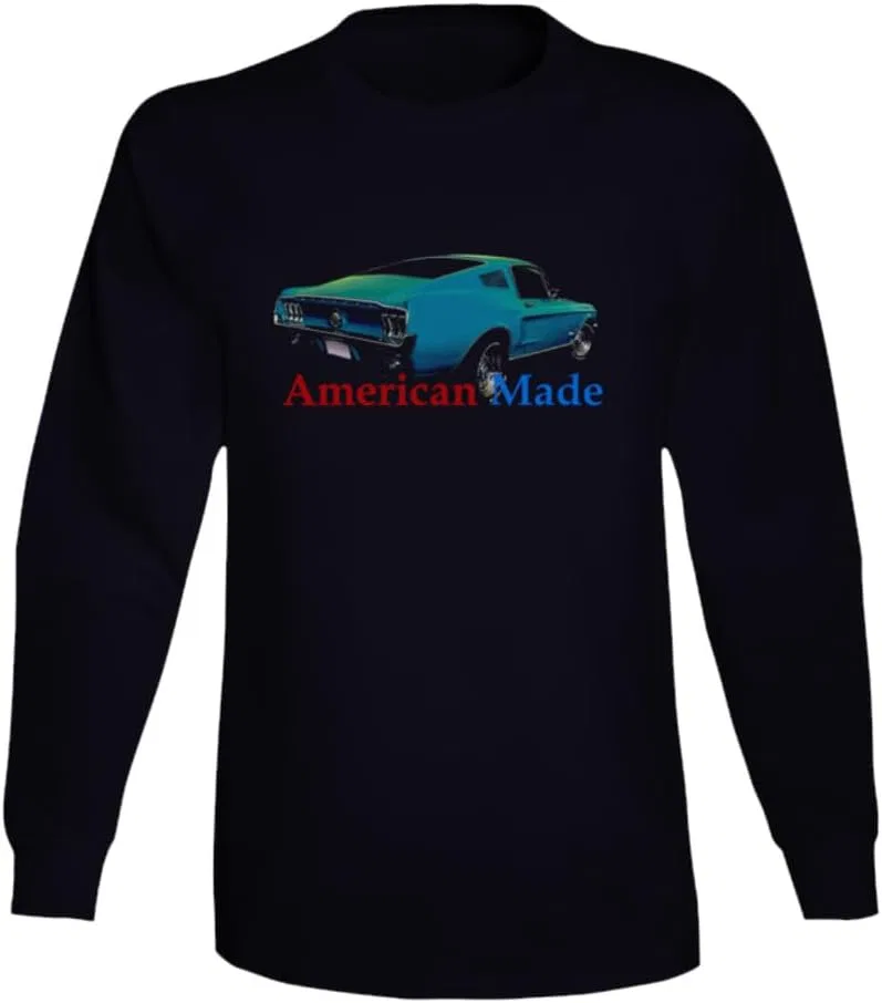 Мужская футболка с длинным рукавом Mustang68 Fastback, Black